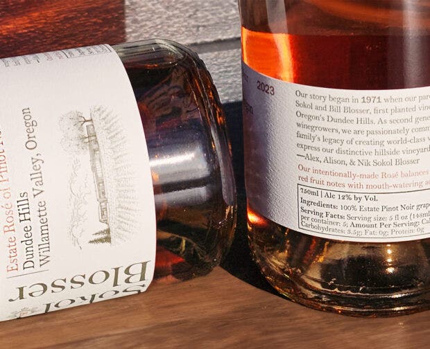 Sokol Blosser Winery Estate Rosé Nutritional Labeling