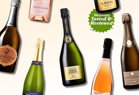 Champagne on a designed background