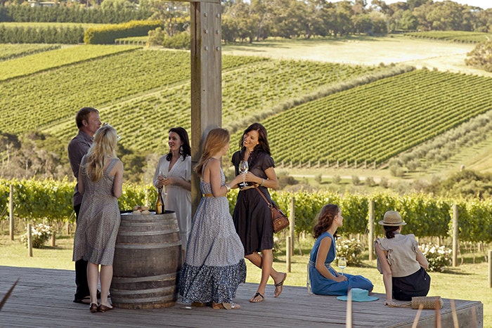 People having wine at Montalto in Mornington Peninsula.